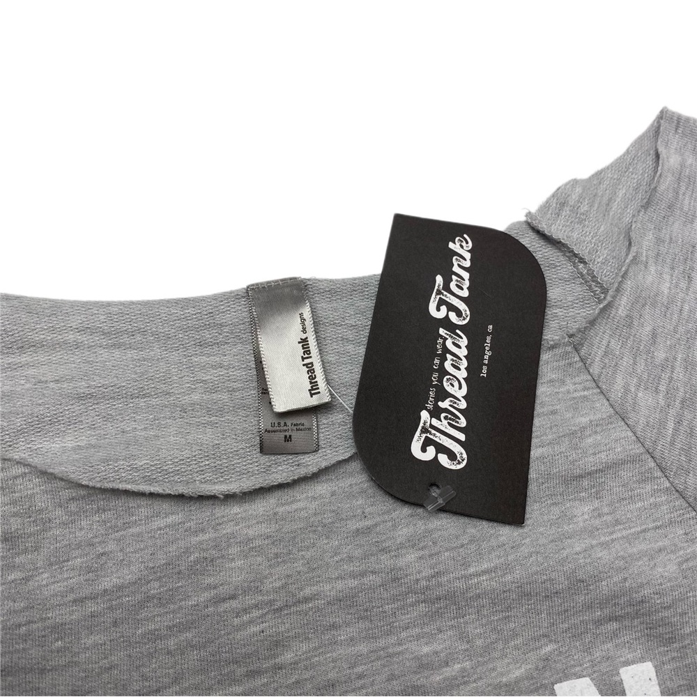 NWT Thread Tank Designs Gray Graphic Long Sleeve Sweatshirt Caffeine Queen print - Picture 5 of 8